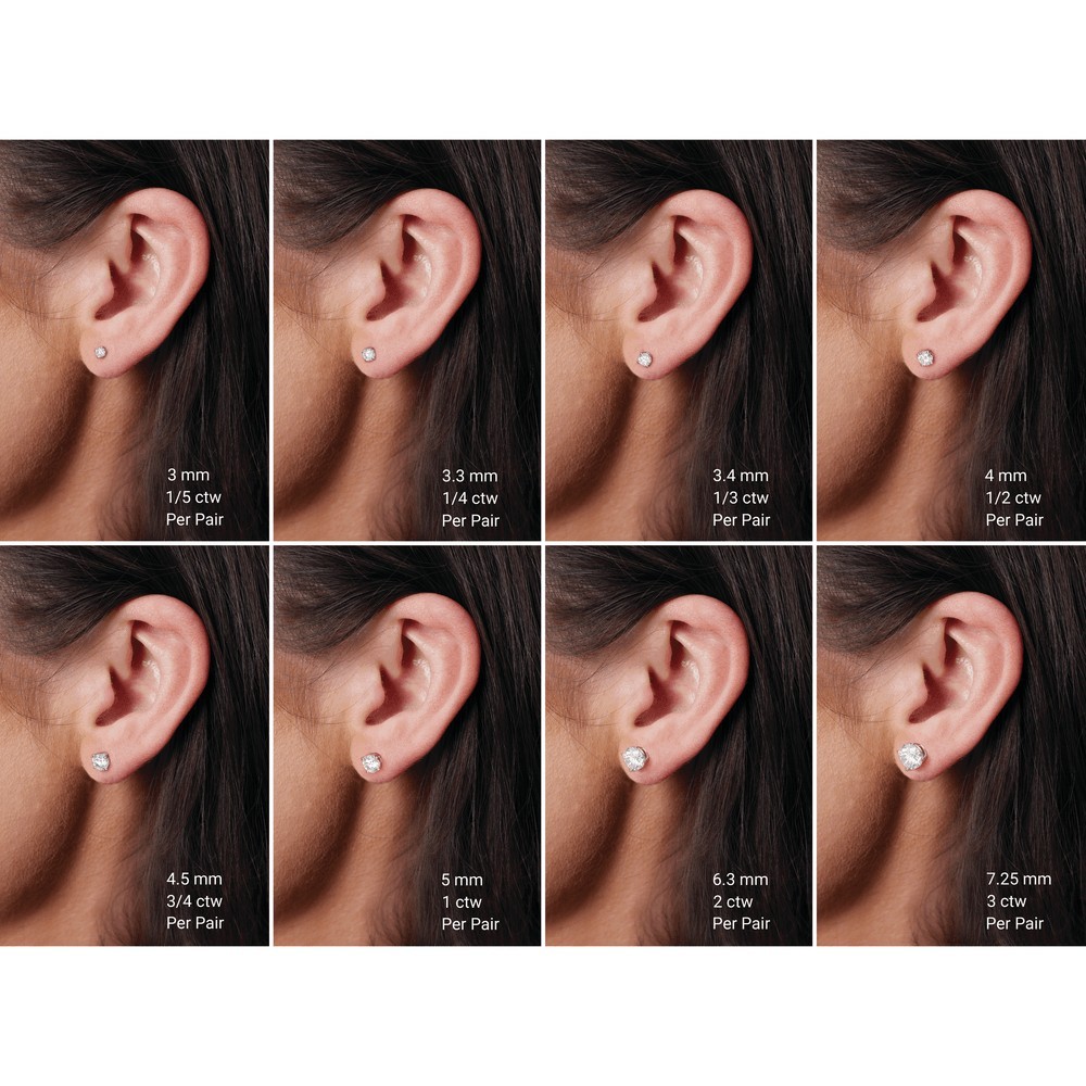 2.02 CTW Round Lab Created Diamond Earrings • 14K White Gold Lightweight Basket