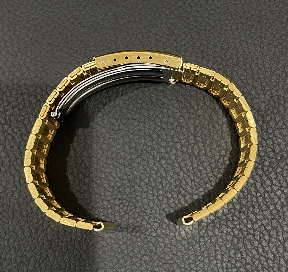 Seiko Yellow tone Gold Tone Link Watch Bracelet Band Fold Over Buckle Clasp