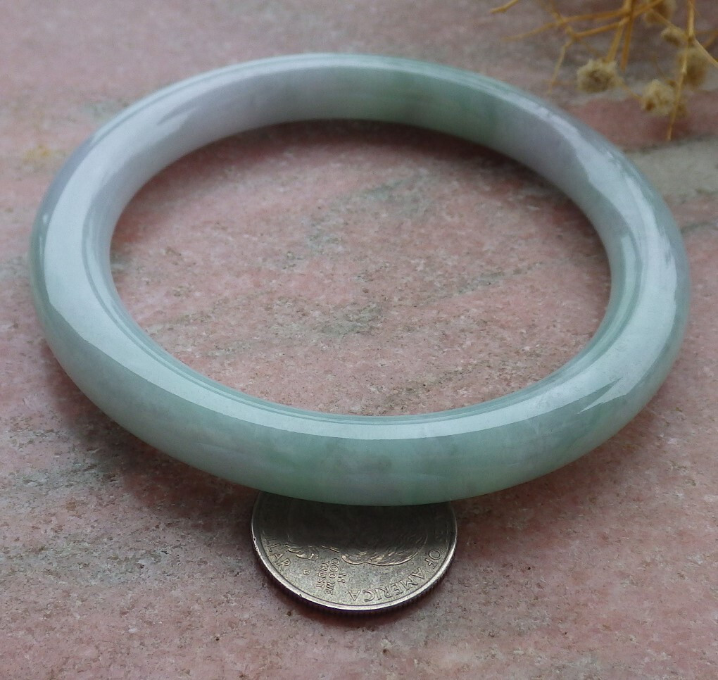Video Certified Green 100% A JADE Jadeite Circle Bangle Bracelet 69mm 684861 AS