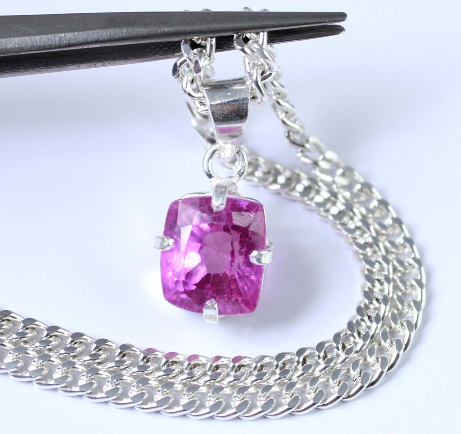 13.20 Ct Natural Cushion Cut Pink Morganite Gemstone Certified Pendant See Video