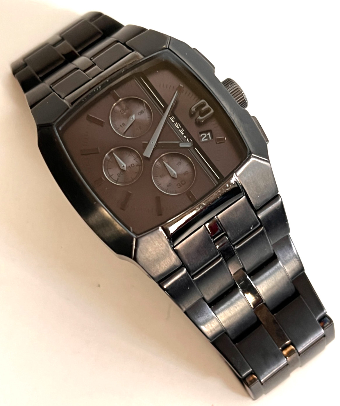 DIESEL DZ4260 Mens Chronograph Gunmetal Ion Plated SSteel Bracelet STORE DISPLAY