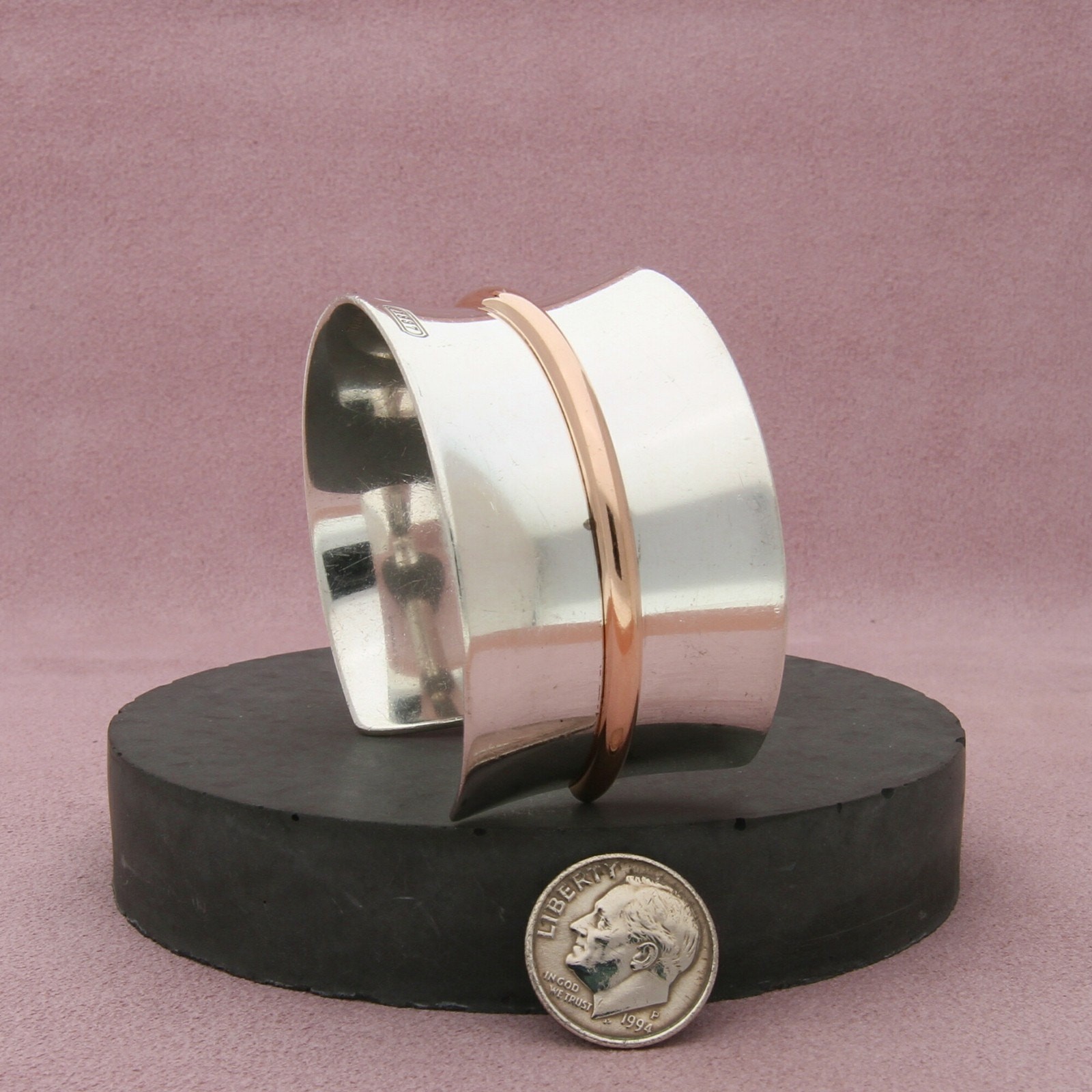 tiffany & co sterling silver rubedo 1837 collection cuff bracelet size 6.25in