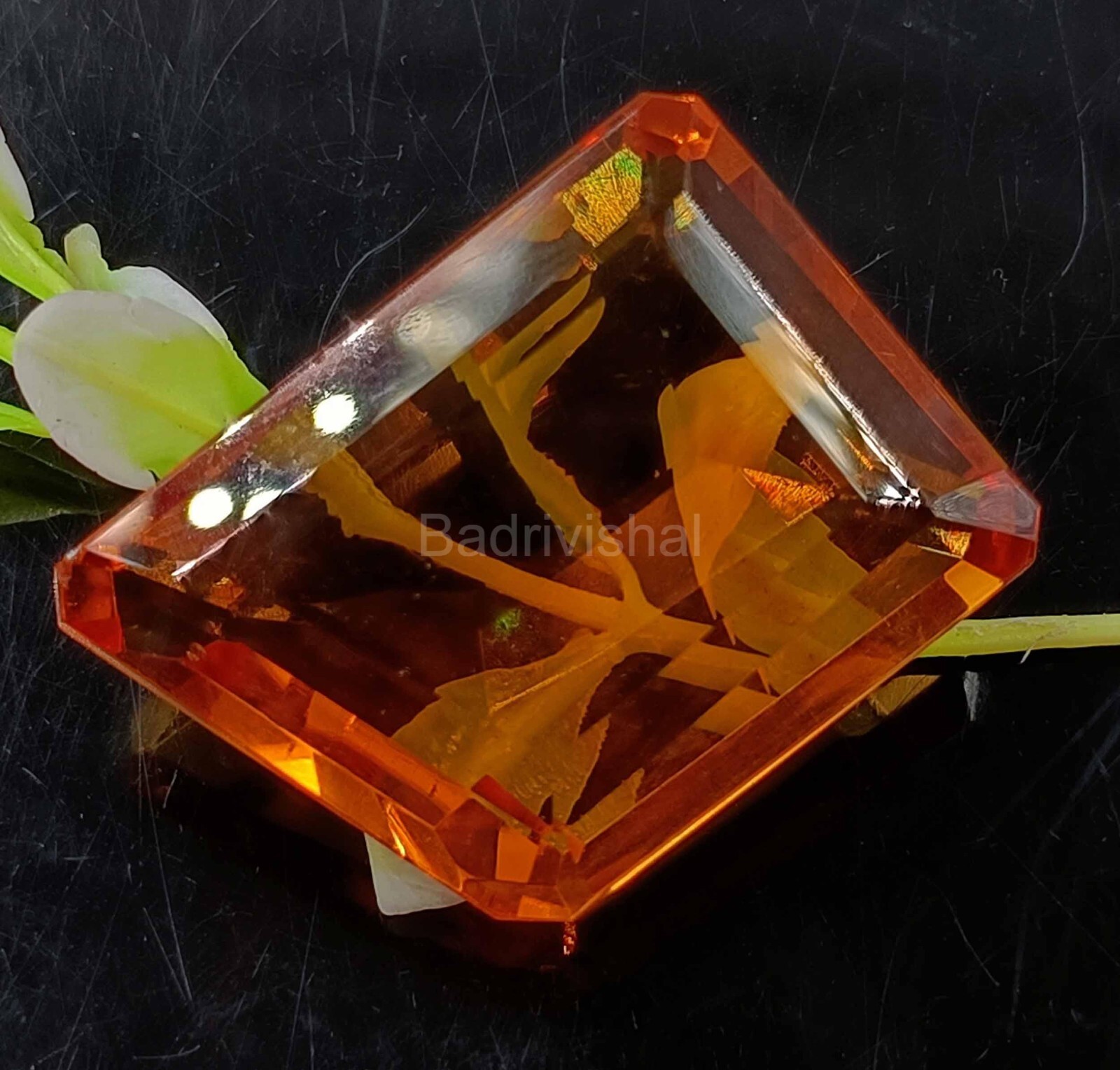 105 Ct IGL Certified Yellow Citrine Brazil Fancy Cut Loose Gemstone EUW