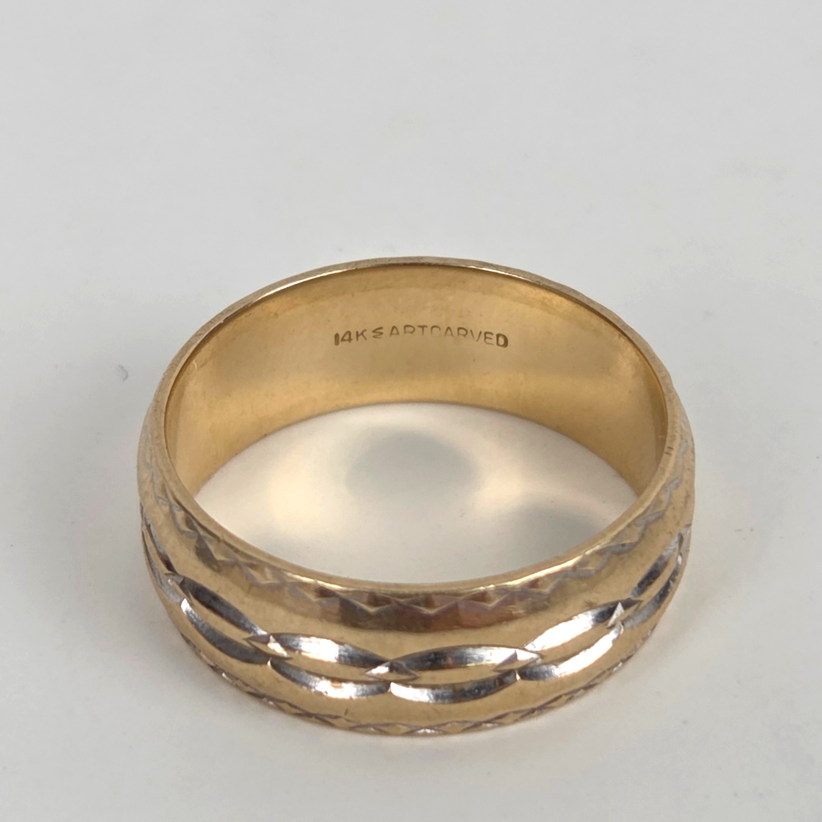 14K Vintage Yellow Gold SZ 7.75 ArtCarved Woven Braid Band