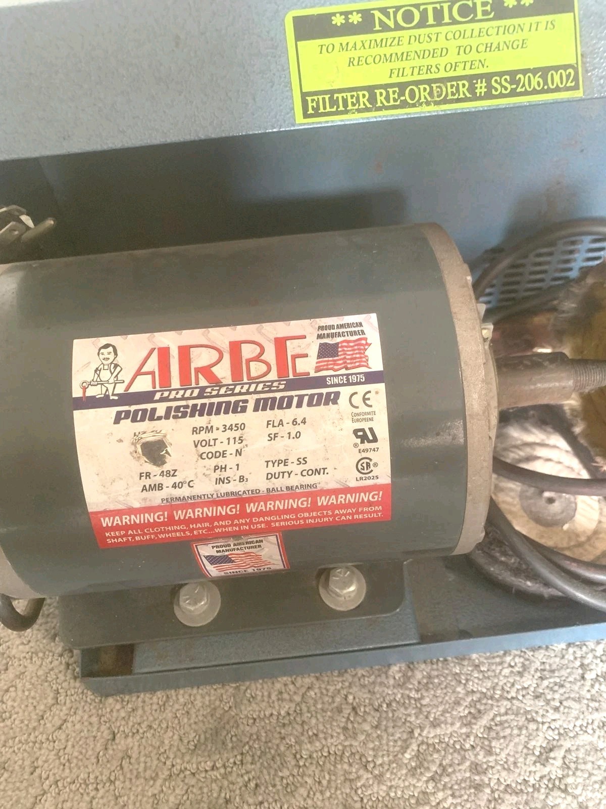 ARBE 1/3 HP Table Top Medium Dual Spindle Jewelry Polisher buffer Rpm-3450 – Fla