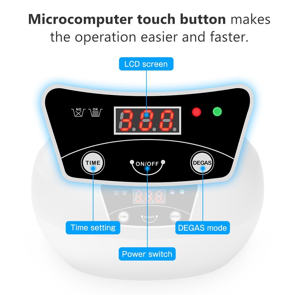 Stainless Steel Ultrasonic Cleaner Jewelry Watch Glasses Coin Cleaning Machine