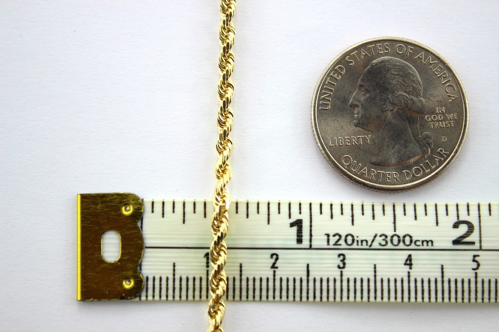 10K Yellow Gold Rope Twist Link Bracelet 2mm ~ 5mm 7″ / 8″ / 8.5″ / 9″