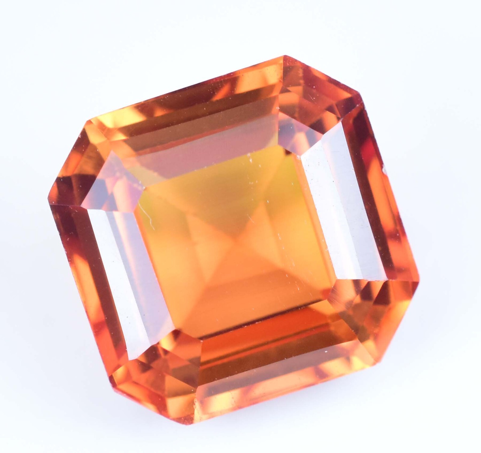 14.85Ct Natural Ceylon Padparadscha Sapphire Stunning Certified Asscher Gemstone