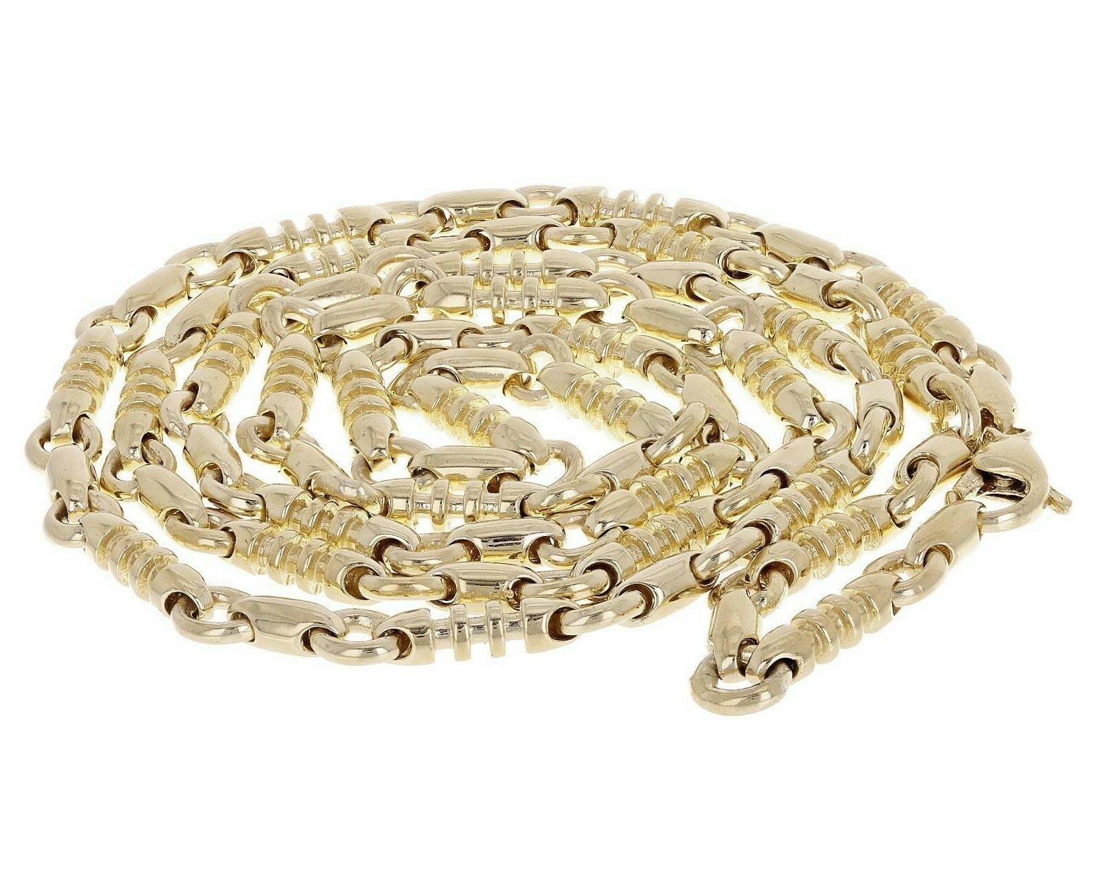 14k Yellow Gold Solid Handmade Fashion Link Necklace 24″ 6.5mm 67 grams