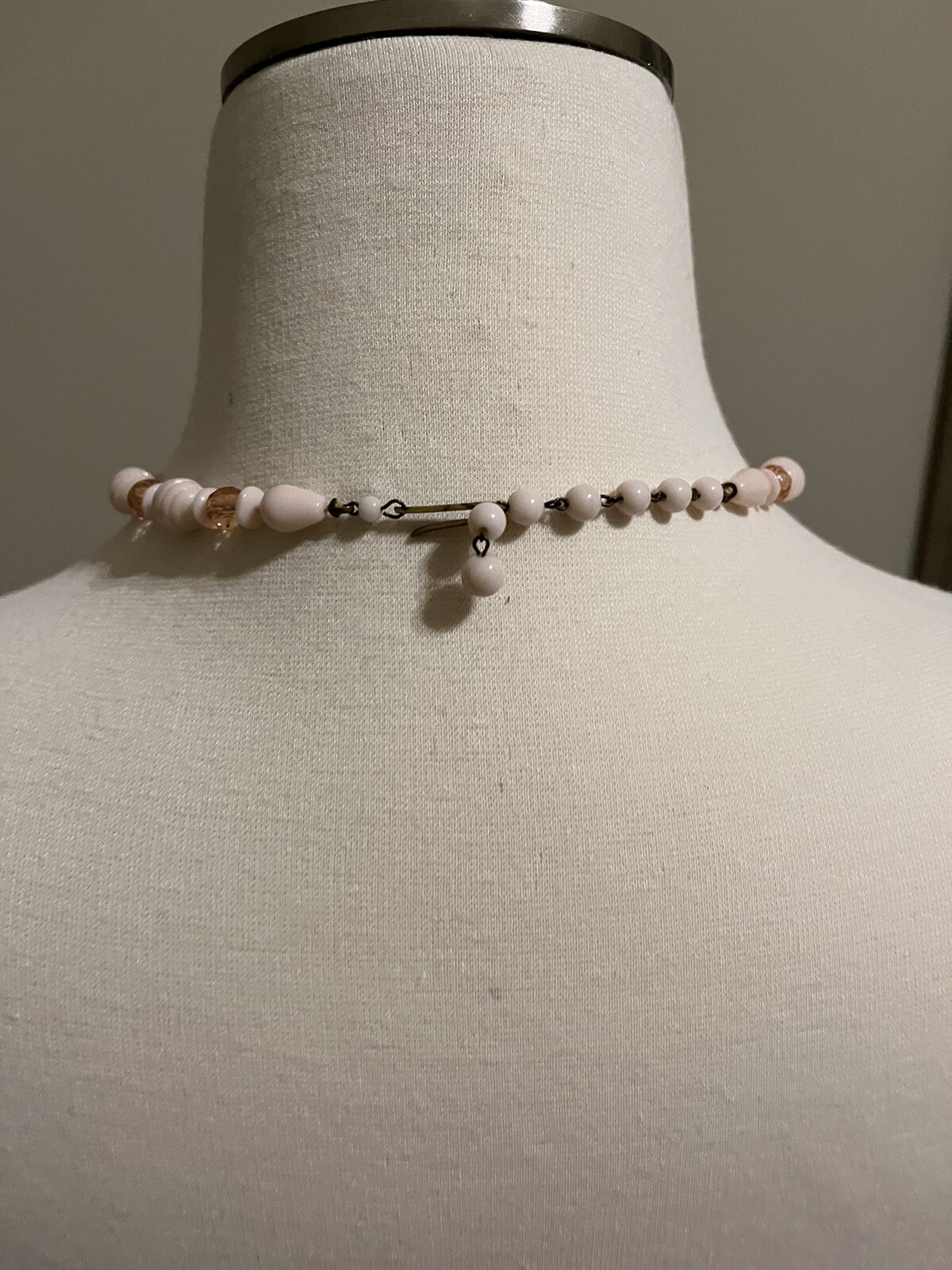 MI Western Germany Necklace Choker Light Pink Beaded Vintage Excellent