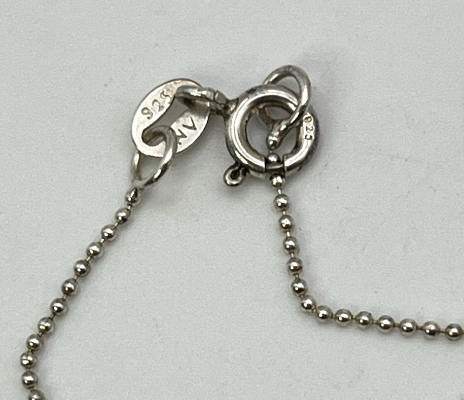 Petite Solid Sterling Silver 925 MICRO BEAD BALL 18 ” in. NECKLACE Mini