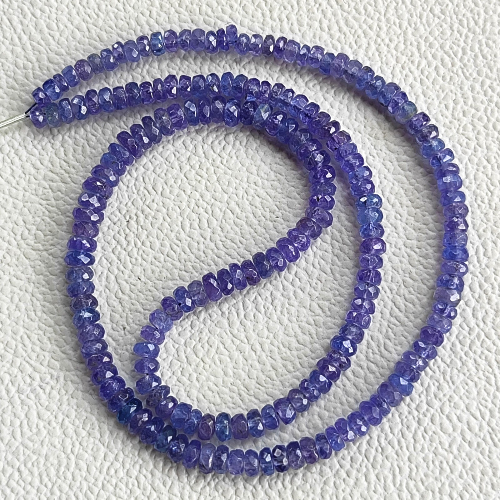 Natural Tanzanite Faceted Rondelle 4-4.5mm Beads Tanzania Gem 16″ Strand DIY