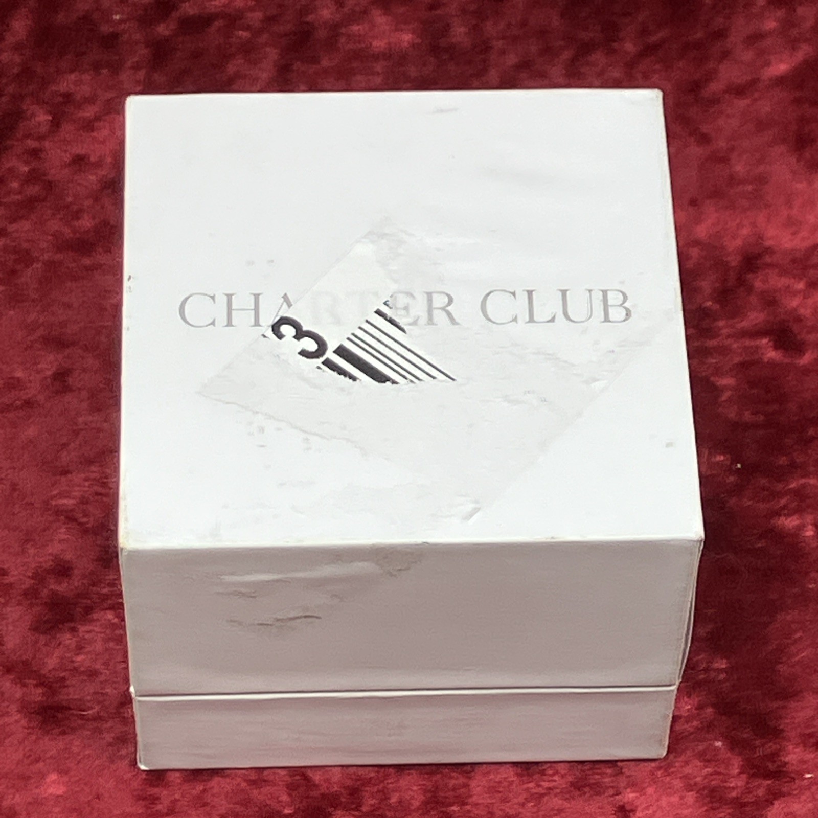 Charter Club Crystal Triple Row Solitaire Ring In Silver Plate Sz 7 NIB $35