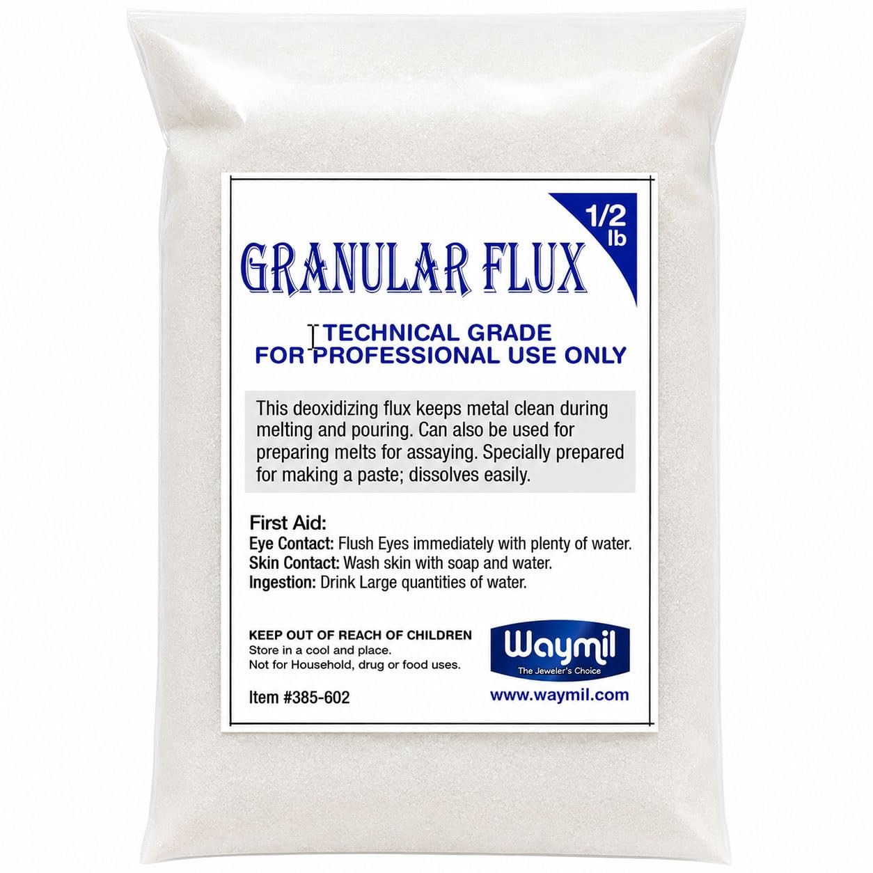 Waymil Borax Flux Granular1/2 Pound for Gold Silver Melting Casting Crucible …