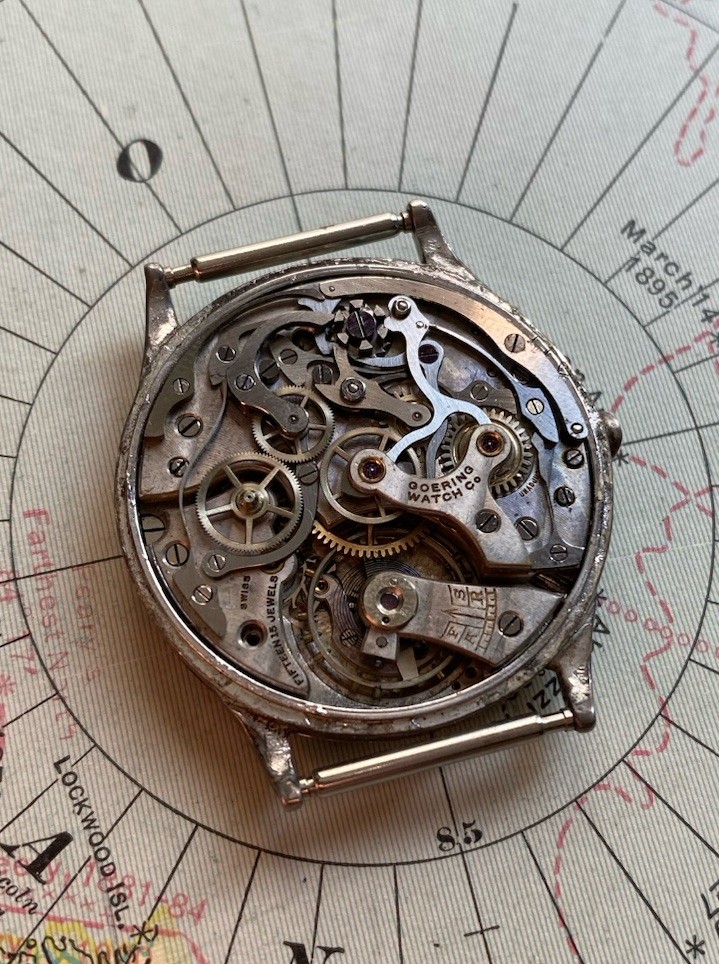 Vintage Rare Harvard, Valjoux 13, Single Pusher Chronograph, Baby 0.925 Case