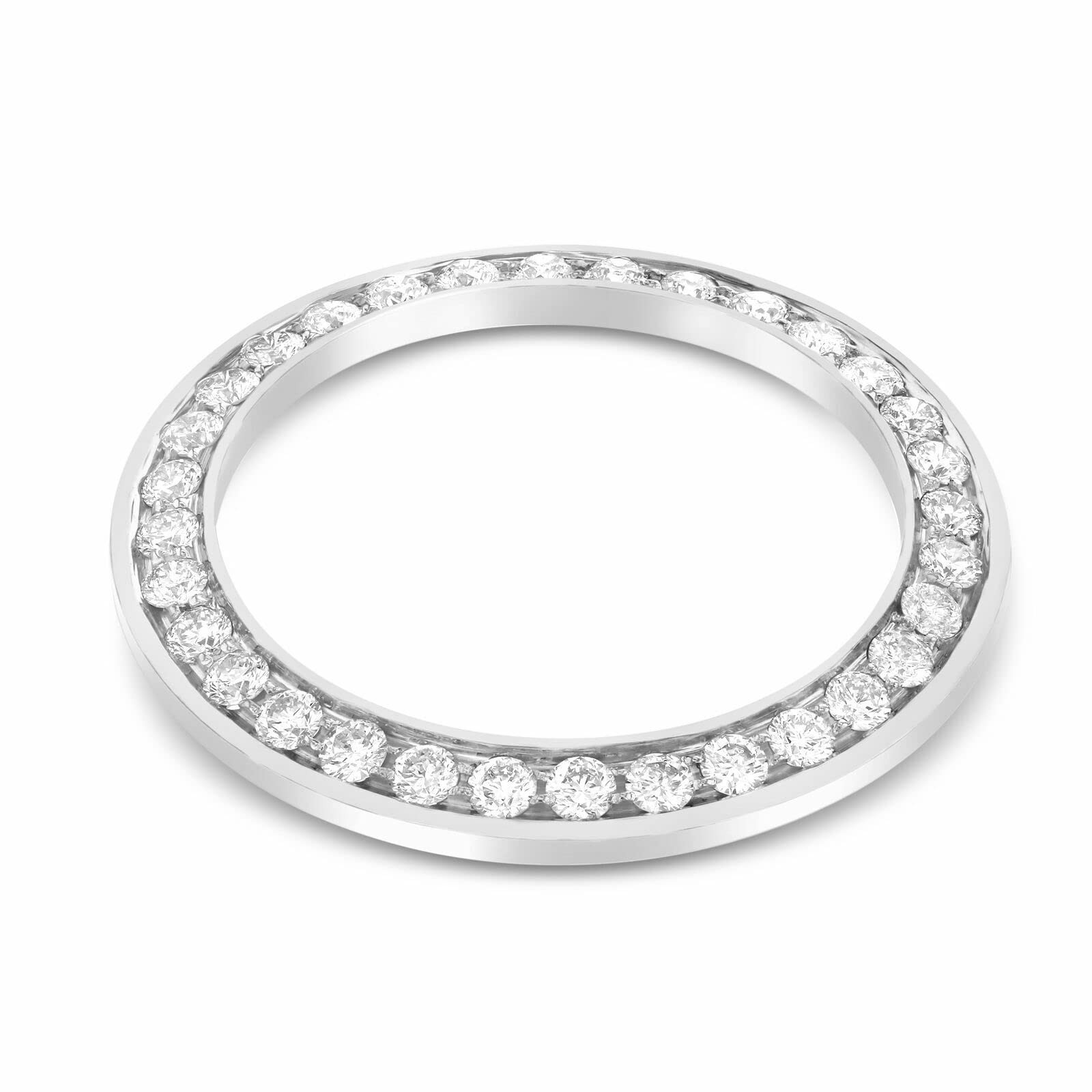 MIDSIZE 2CT Bead Set Moissanite Bezel 14KW for Rolex 31MM 78266 78286 68159