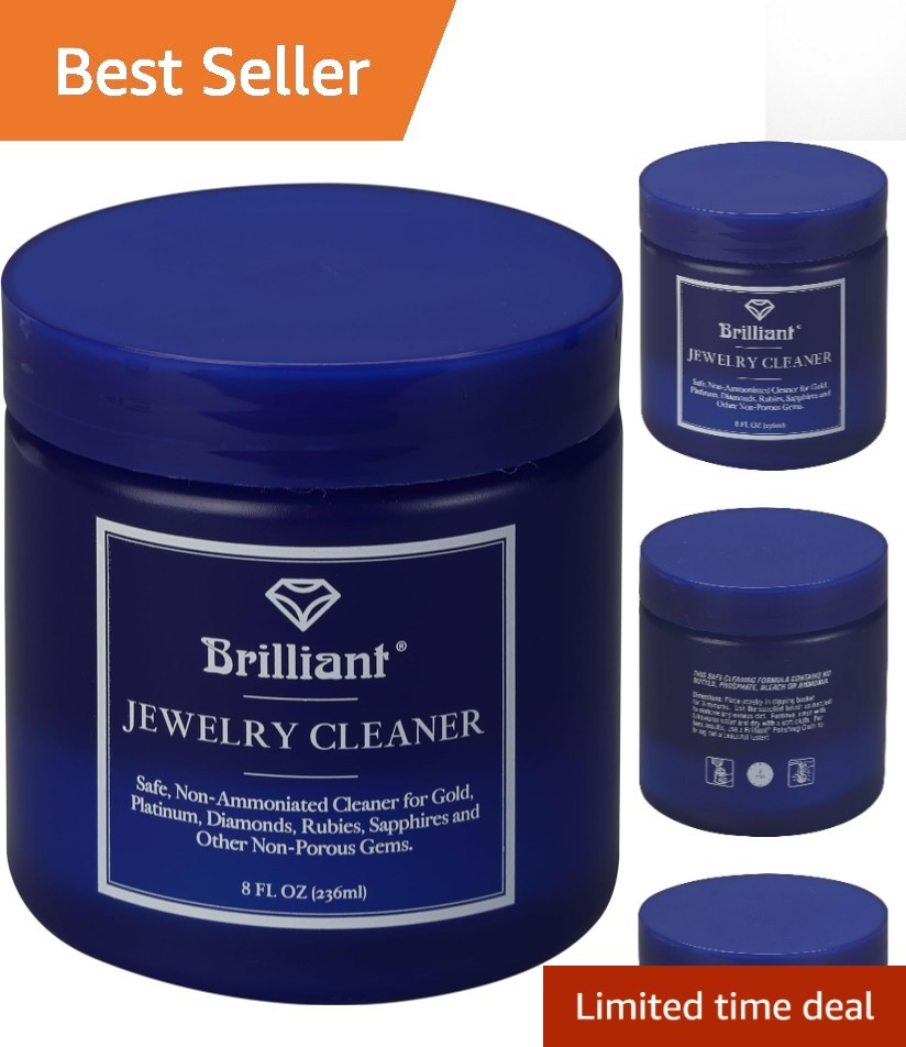 Jewelry Cleaning Solution – Non-Toxic with 8oz Liquid Volume and Accessories