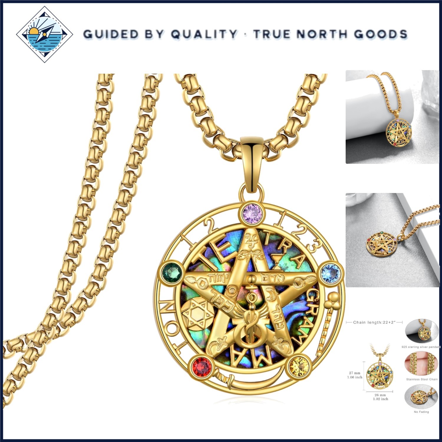 Stylish Sterling Silver Pentagram Necklace, Ideal for Protection and Balance