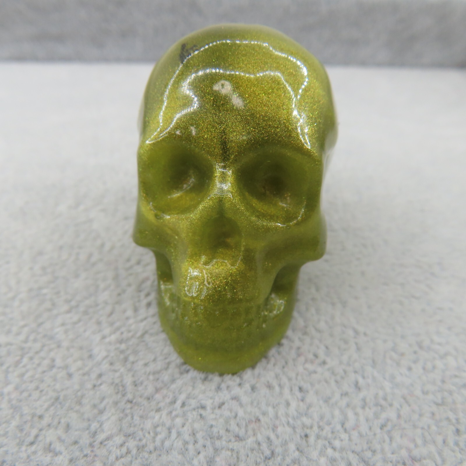 OLIVE GREEN BLACK Ring Holder Jewelry Trinket Dish Vanity Set Skull Gem Goth NEW