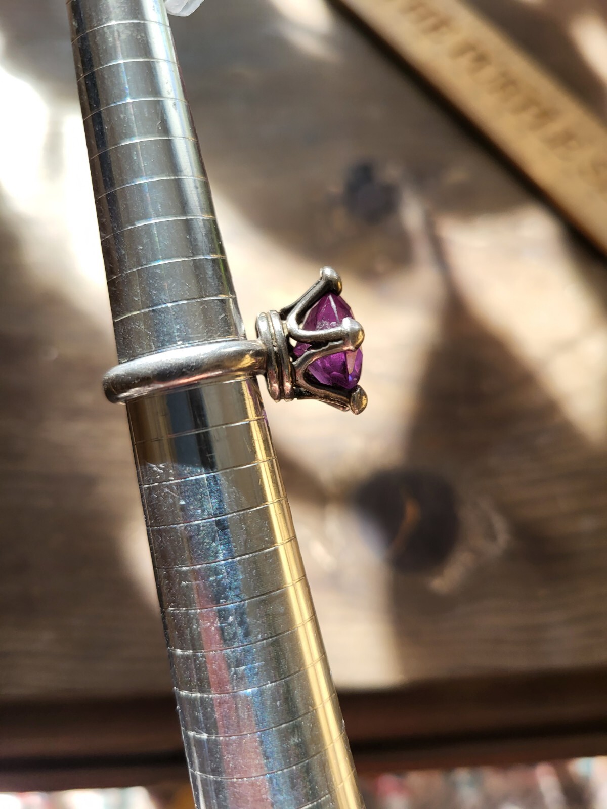 Large Purple Topaz Sterling Ring Size 6.75 Brilliant Cut 7.9g Statement 13.7mm