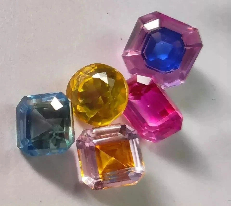 Natural 100 Ct Ceylon Pitambari Sapphire Bi-Color Certified Lot Mix Cut Gemstone