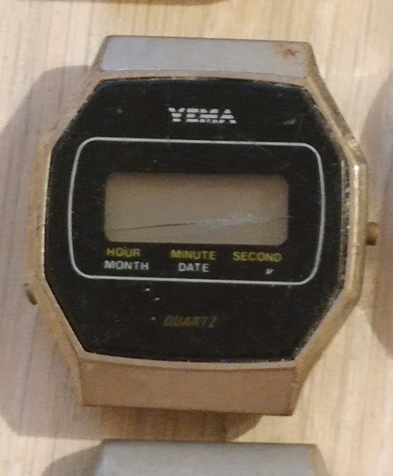 Vintage lot of six men’s Yema digital quartz watches parts or repair