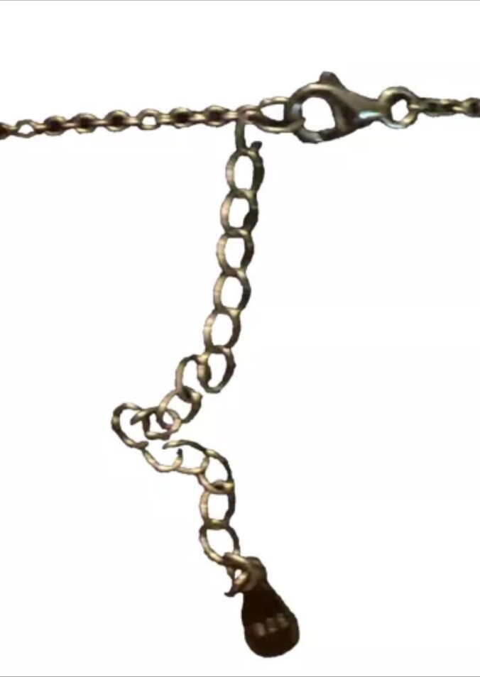 PINK HEART W/CLEAR CZ 925 BLACKENED STERLING SILVER NECKLACE 7.75-9.75”