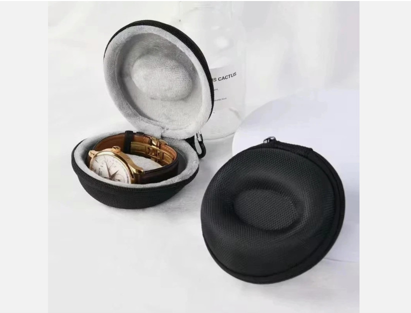 Travel Case Hard Shell Zipper Single Watch Storage Box Black Portable UK Watch