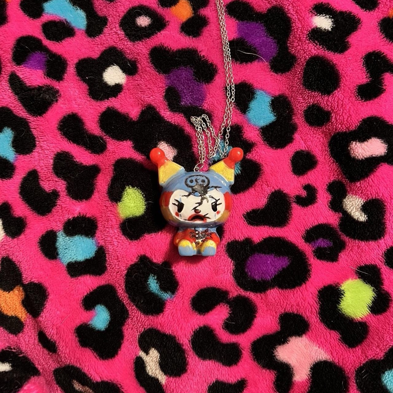 Handmade kuromi broken clown necklace