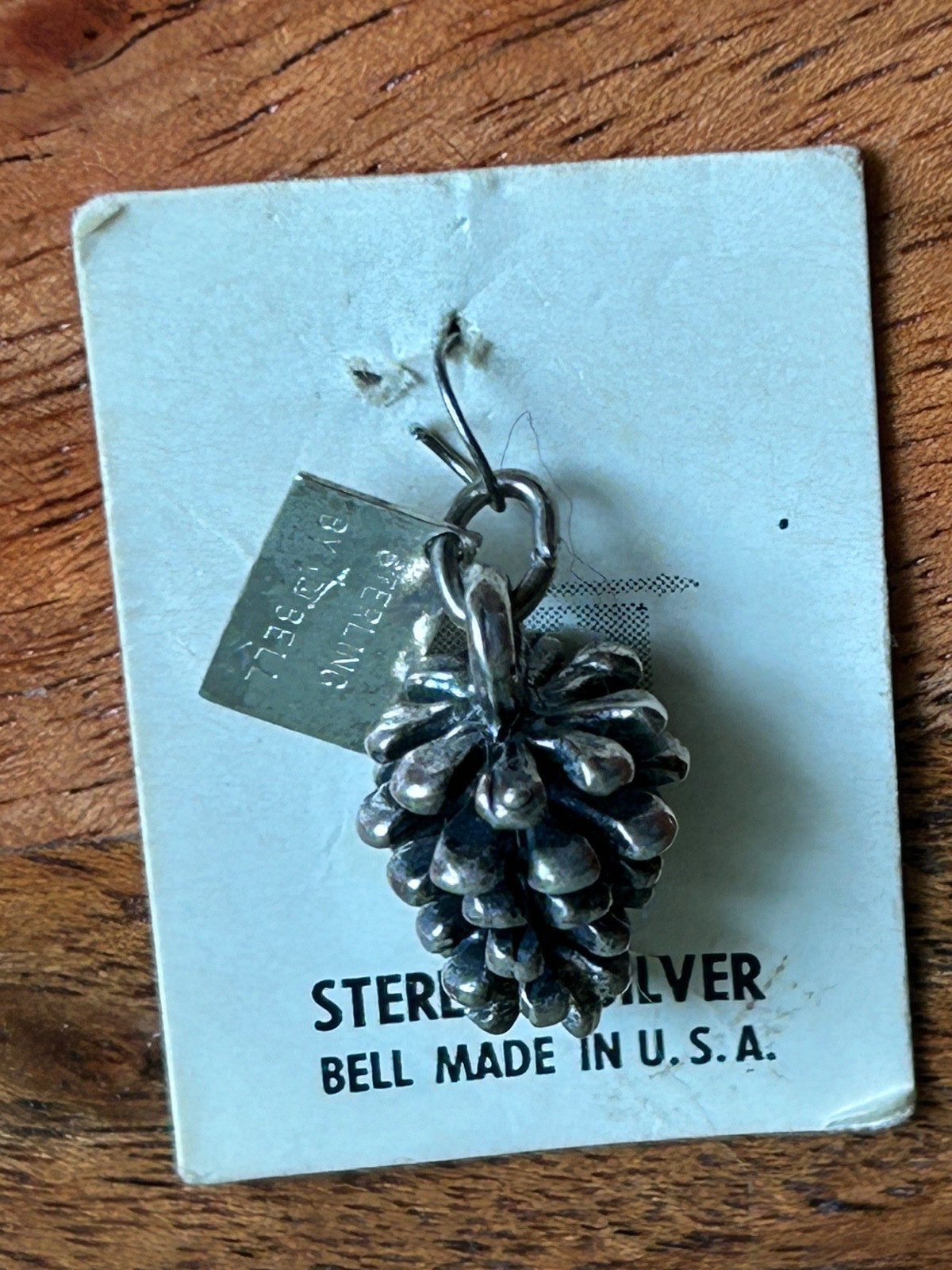 Vintage SS Fred Harvey Era Bell Pinecone Charm Original Card Sequoia Nat’l Park