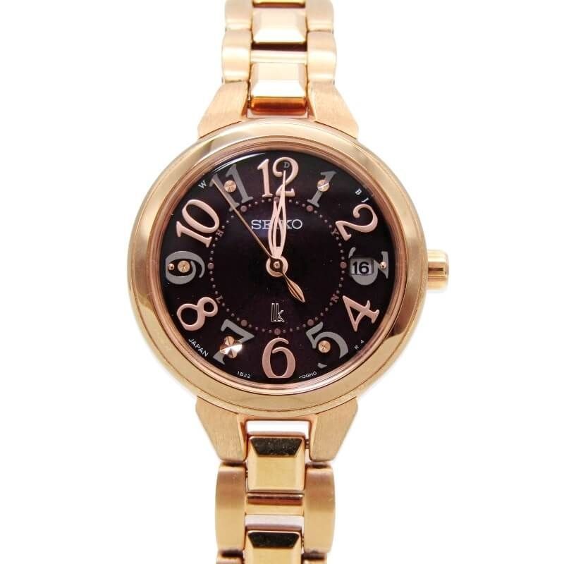 SEIKO LUKIA SSVW190 solar radio 1B22 0CP0 LUKIA ladies 25mm SS black gold 280121