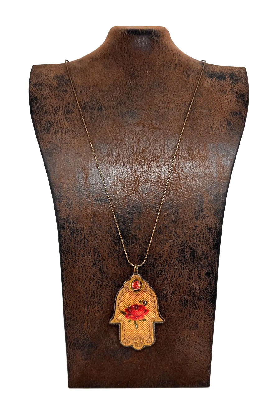 Lovely Michal Negrin Hamsa Necklace With Colorful Crystals Unique #648#
