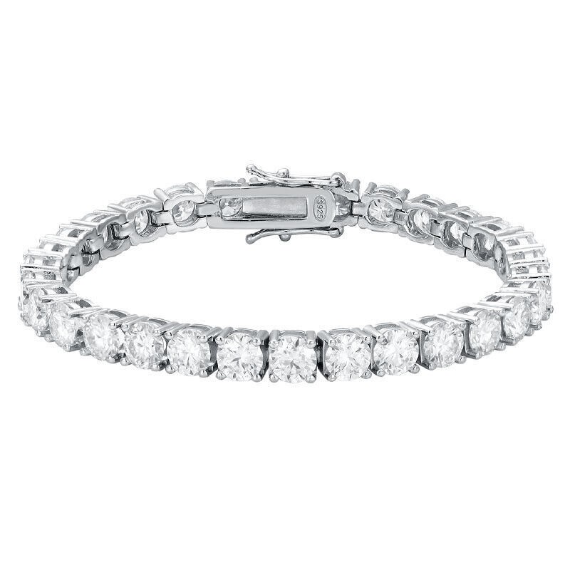 3-5MM VVS Moissanite Tennis Chain Bracelet 925 Sterling Silver Passes Tester