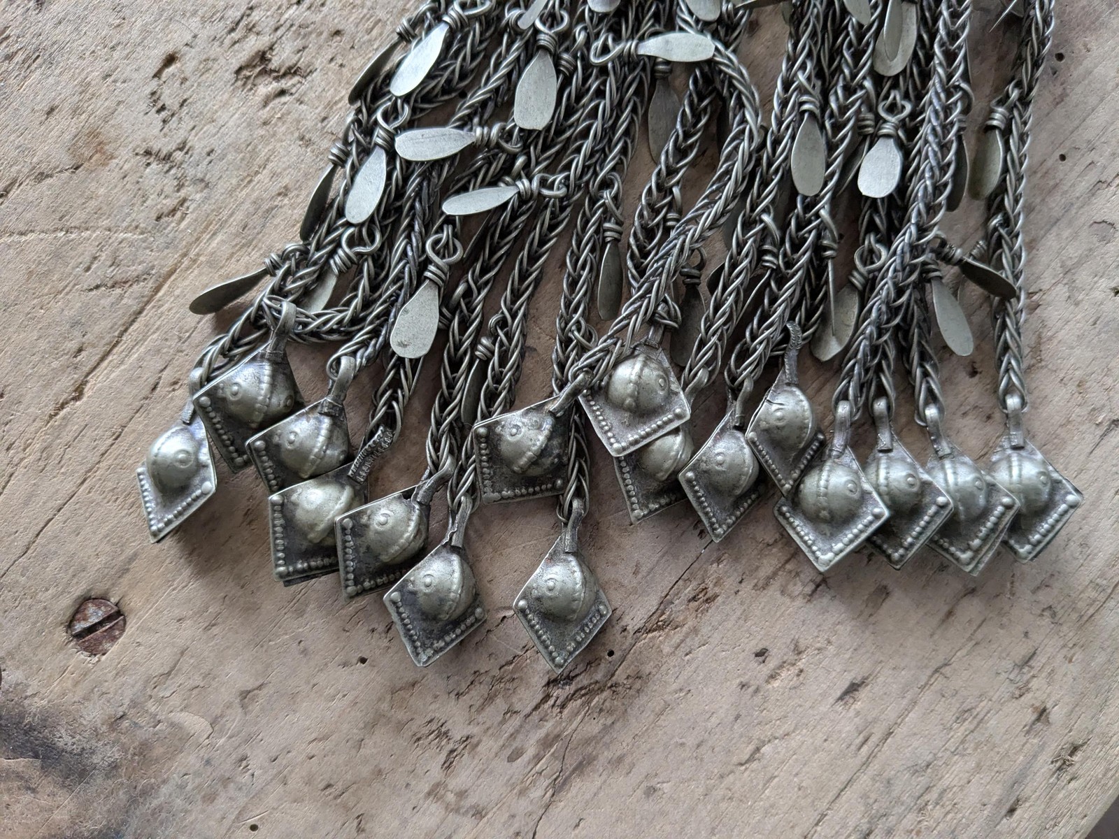Kuchi Dress Textile Pendants Jingling Vintage Tribal Adornment 8.75″ (19987)