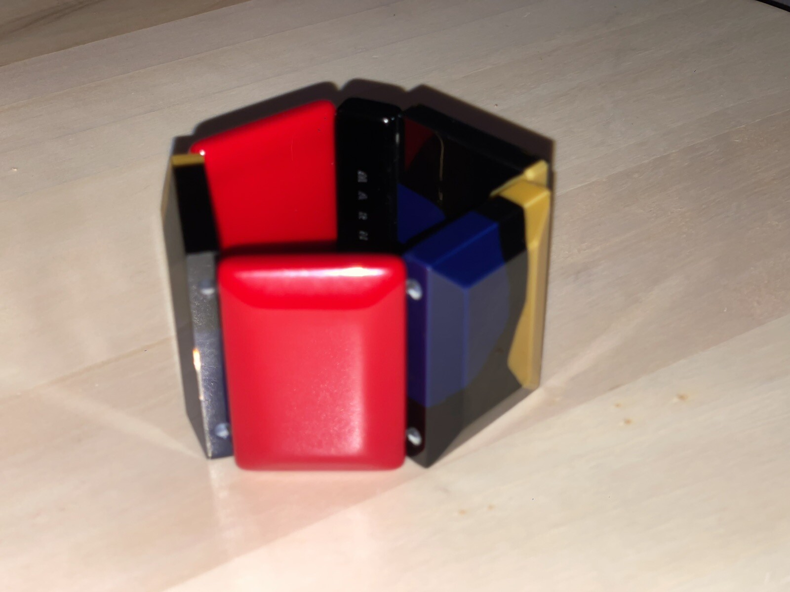 Authentic MARNI Resin Bracelet Stretchable Black/multicolour