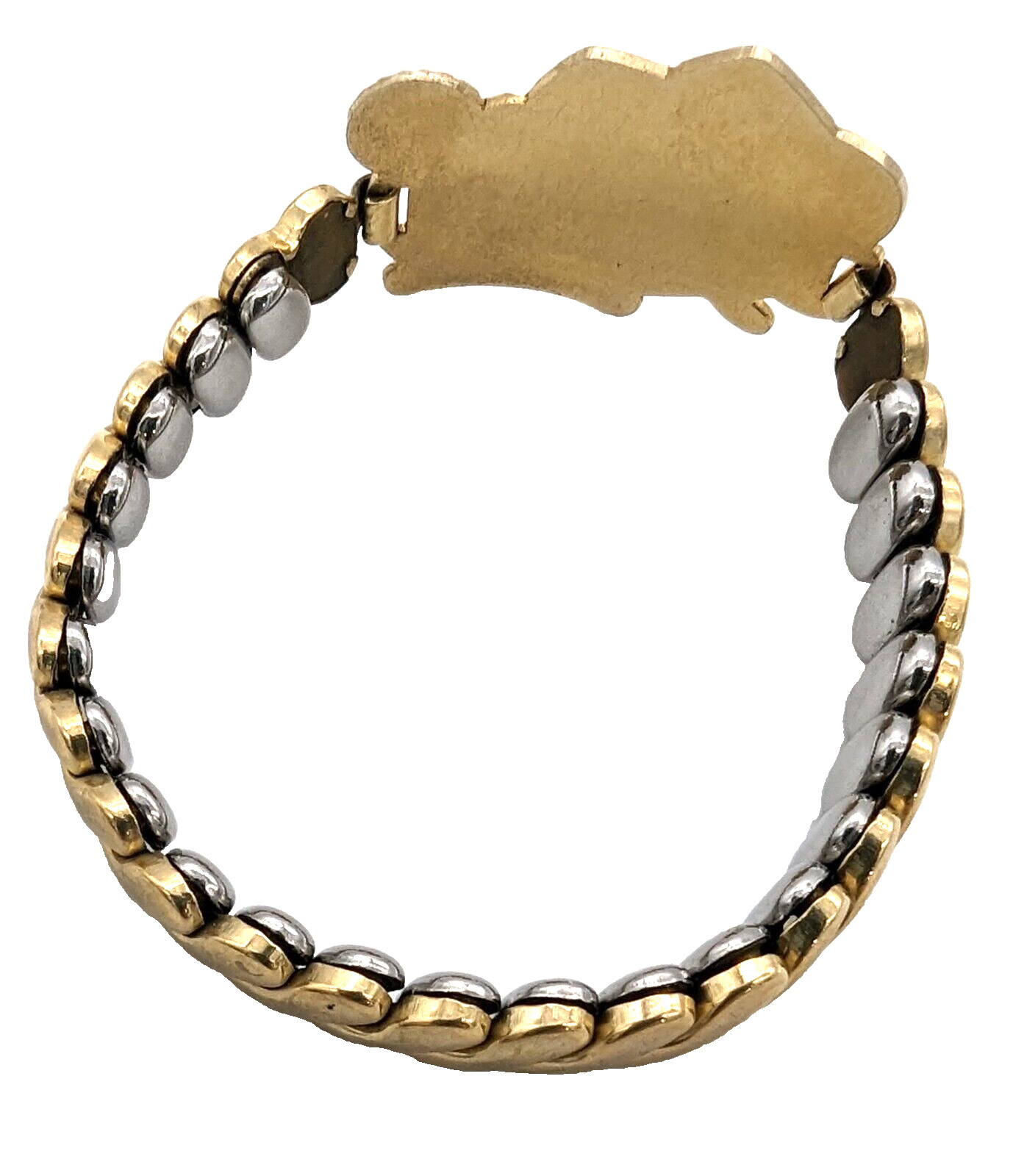 Foster Childs Rabbit Stretch Expansion Bracelet 10K Gold Vintage 1950s Engraved