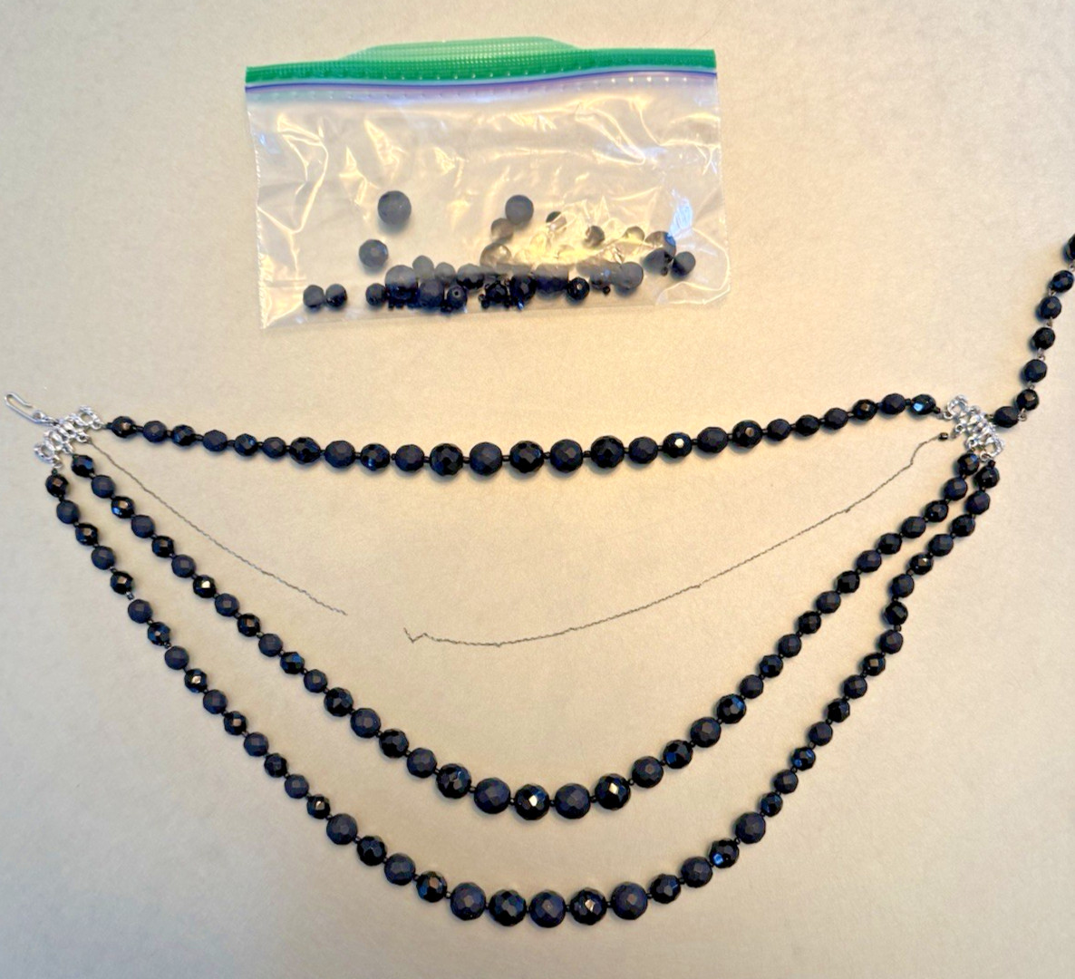 BROKEN HOBE Four Strand Choker Jet Black faceted beads, shipping only