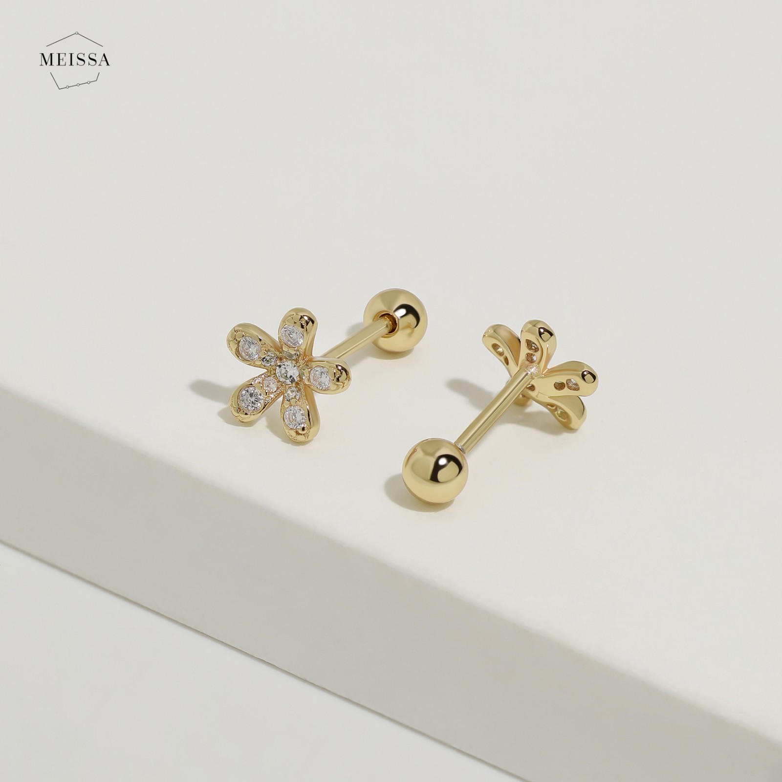 Meissa Cute Ball Back Earrings for Women Girls Kid Toddlers Baby 925 Silver