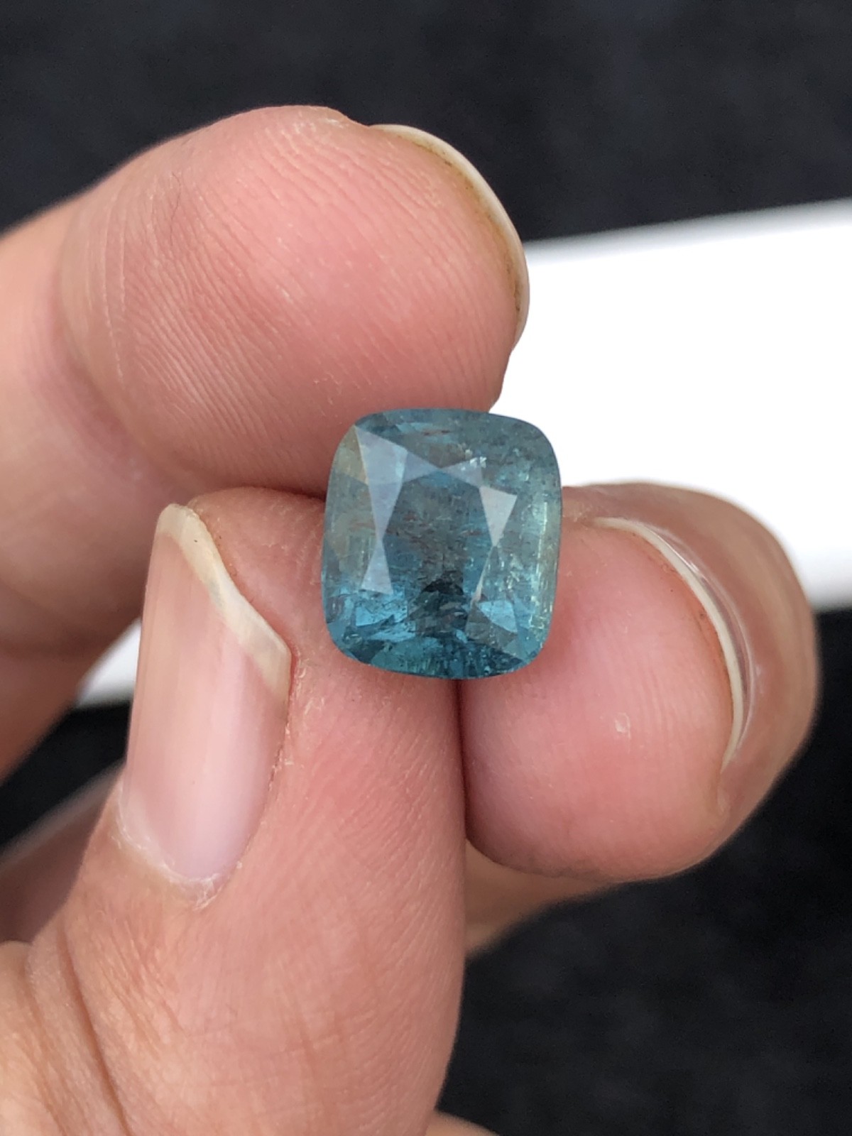 Natural 4.7 carats Blue Tourmaline Cushion Cut Untreated Afghanistan Gem
