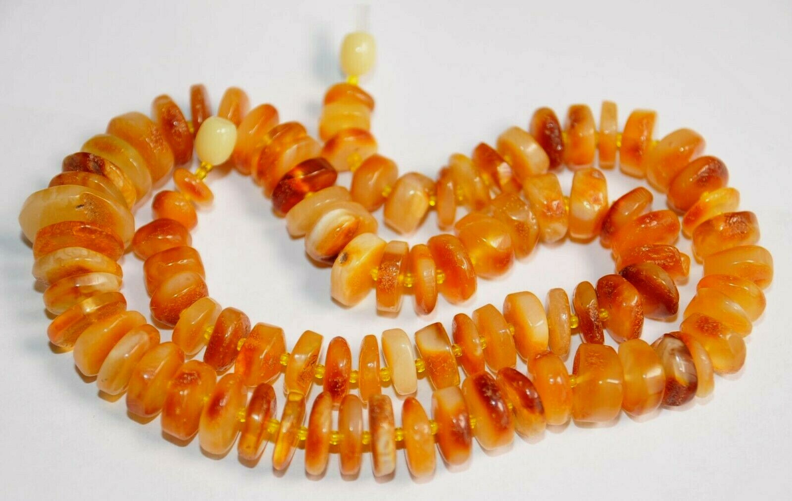 ✅51 cm =42gr RUSSIAN SOVIET BALTIC AMBER BEAD NECKLACE 琥珀 BRACELET STONE PENDANT