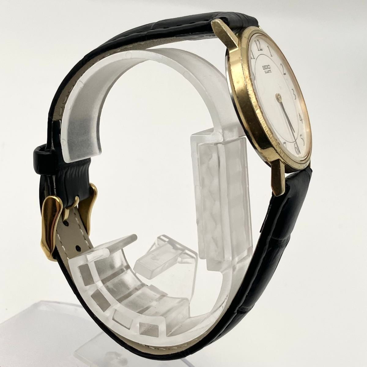 Working Seiko wristwatch men’s gold and white new battery