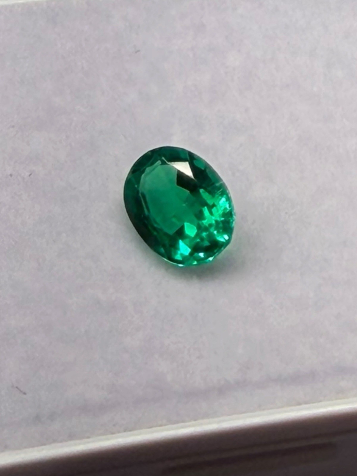 1.01 Carat Lab Grown Emerald Oval Cut, Faceted Great Quality Presidium Tested