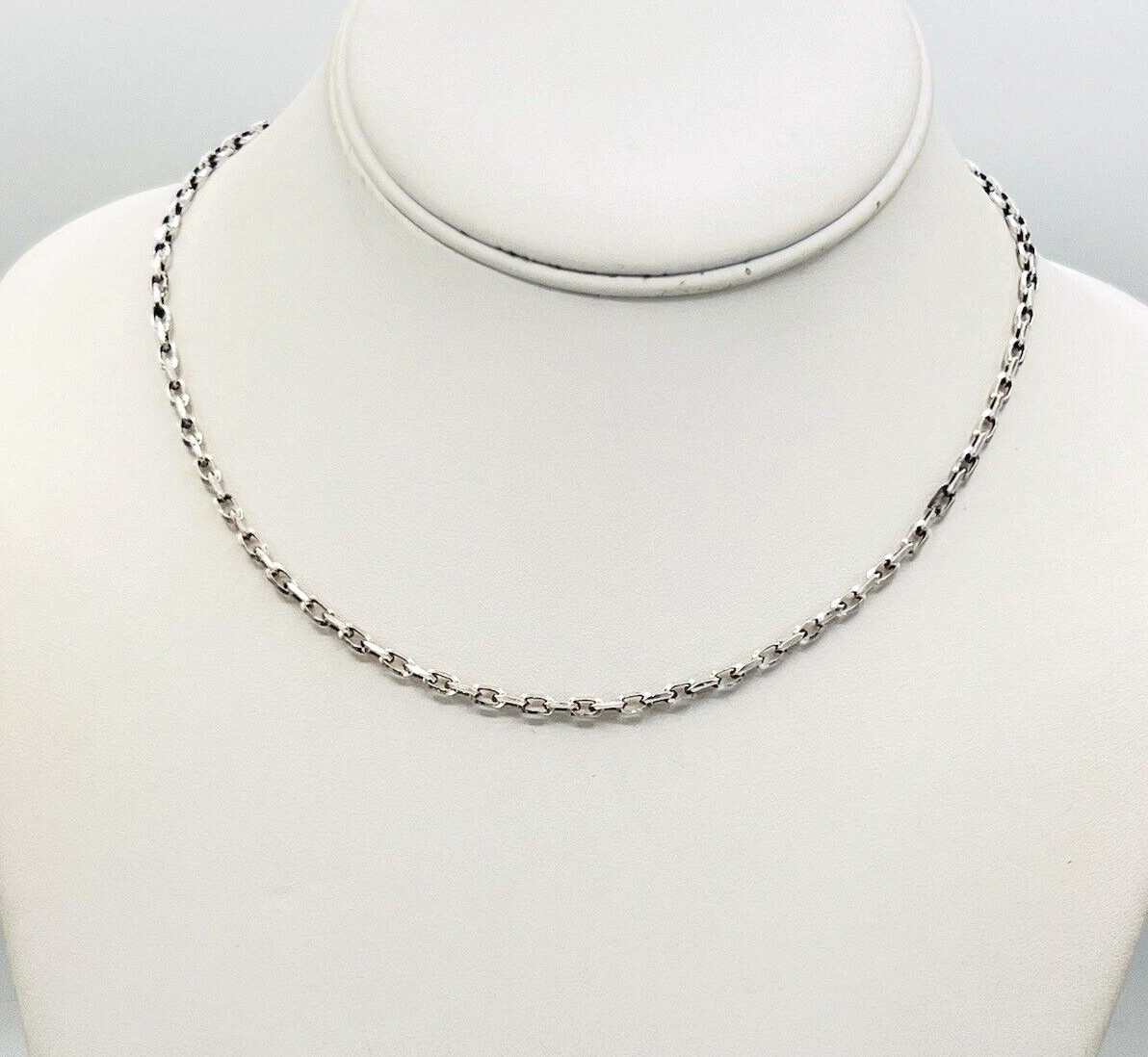 Signed Unoaerre Sterling Silver Rectangle Link Chain Necklace 8 gr
