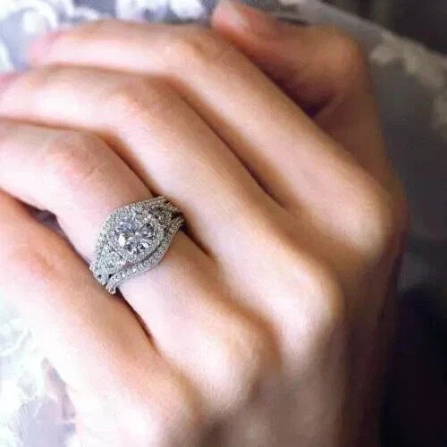 2.75 Ct Round Cut Lab Created Moissanite Wedding Bridal Ring In14K White Gold