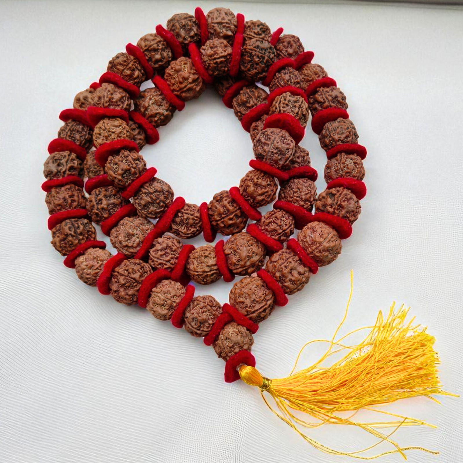 Natural Rudraksha Kantha Mala Prayer Beads Japa Meditation Hindu Spiritual