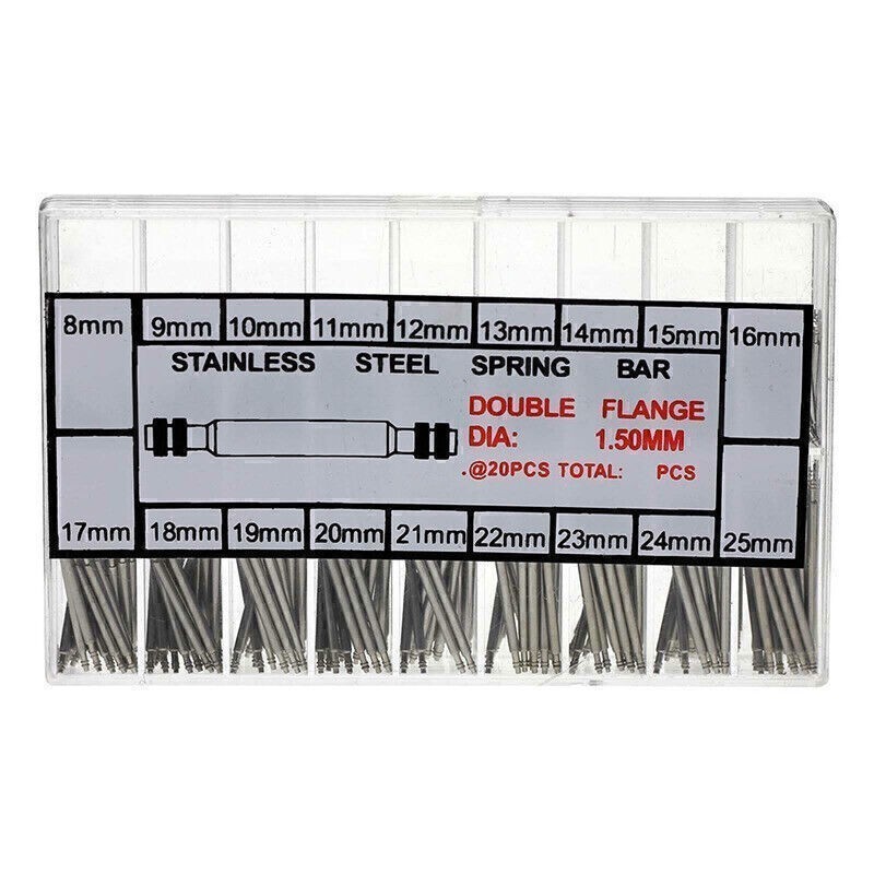 360pcs Watch Pins Spring BARS Band Strap Link 8-25mm Repair Kit Stainless Steel