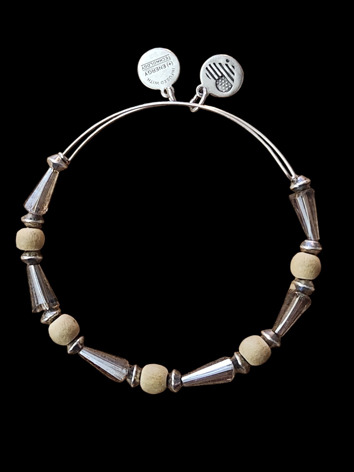 Alex And Ani Seeds Of Promise Cirrus Glass Beaded Silver Bangle Bracelet