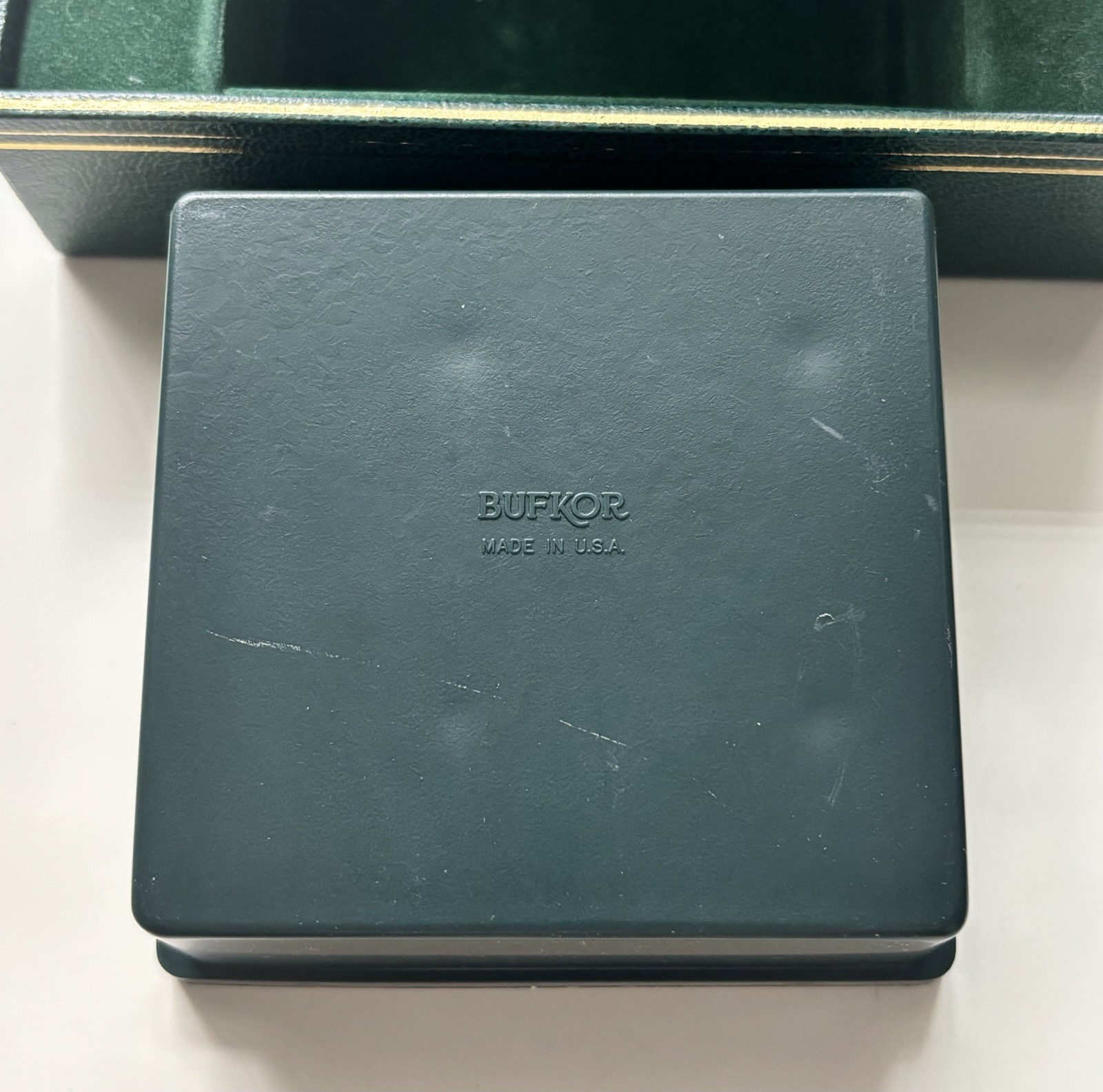 Vintage Rolex Green Watch Box Bufkor USA w/ Insert Display Case