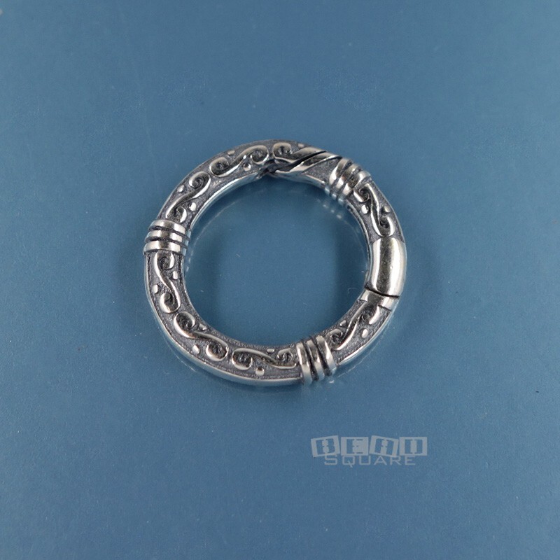 Sterling Silver Scroll Round Donut Ring Link Connector Clasp / Shortener #44052