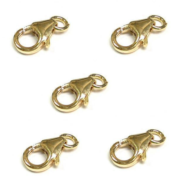 25 pcs 14K Gold filled 9mm Fish Lock Lobster Claw Clasps Wholesale Lot Quality